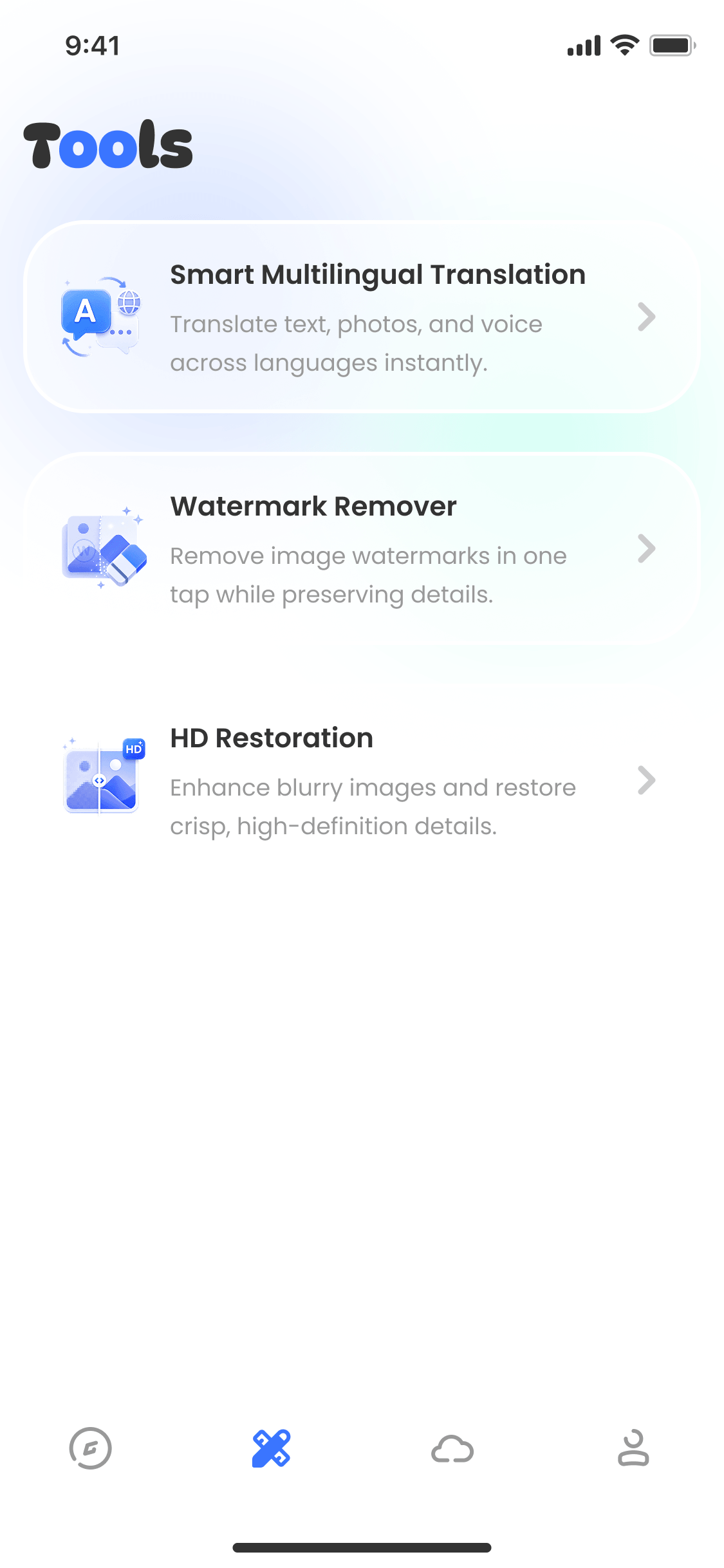 Arkee AI tools app screenshot